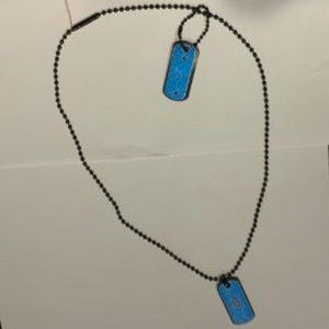 Fossil black beaded dog tag necklace and key ring